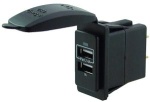 2-fach Adapter USB 3.4A schwarz