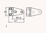 SCHARNIER MIT SCHRAUBENLOCH 38X67MM