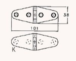 SCHARNIER MIT SCHRAUBENLOCH 38X101M