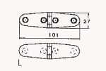SCHARNIER MIT SCHRAUBENLOCH 27X101M
