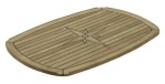 Teak Tischplatte Half Ellips 61 x 94cm