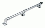 NIRO Handlauf mit Leder-Überzug, Ø24x20mm (oval), H=73