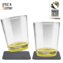 2 x Magnet-Trinkbecher, 2 x Metall-Nano-Gel-Pad, gelb