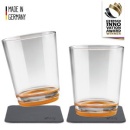 2 x Magnet-Trinkbecher, 2 x Metall-Nano-Gel-Pad, orange