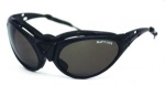 Sport-Sonnenbrille, Rahmen schwarz, Glas grün